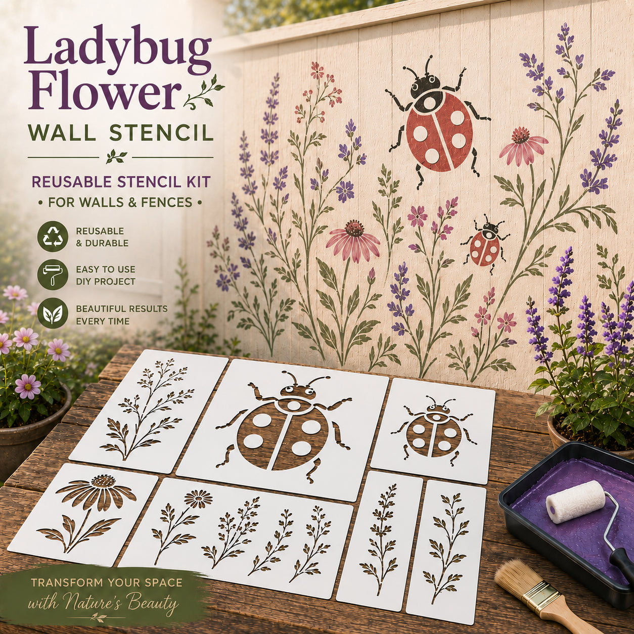 💥 LAST DAY 49% OFF 🌿 Garden Wall Stencil™