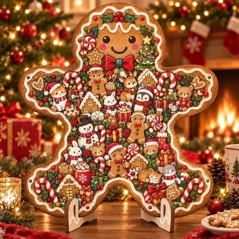 ⏳ Last Day 49% OFF – 🎄 20 cm Christmas Wooden Puzzle with Stand | 9 Festive Designs to Build & Display 🧩