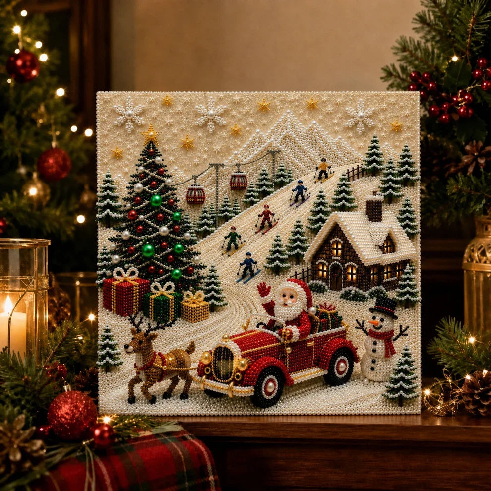 🧘Relaxing & Beginner-Friendly - 🎨💎DIY Christmas Pearl Diamond Painting Art Kit✍️