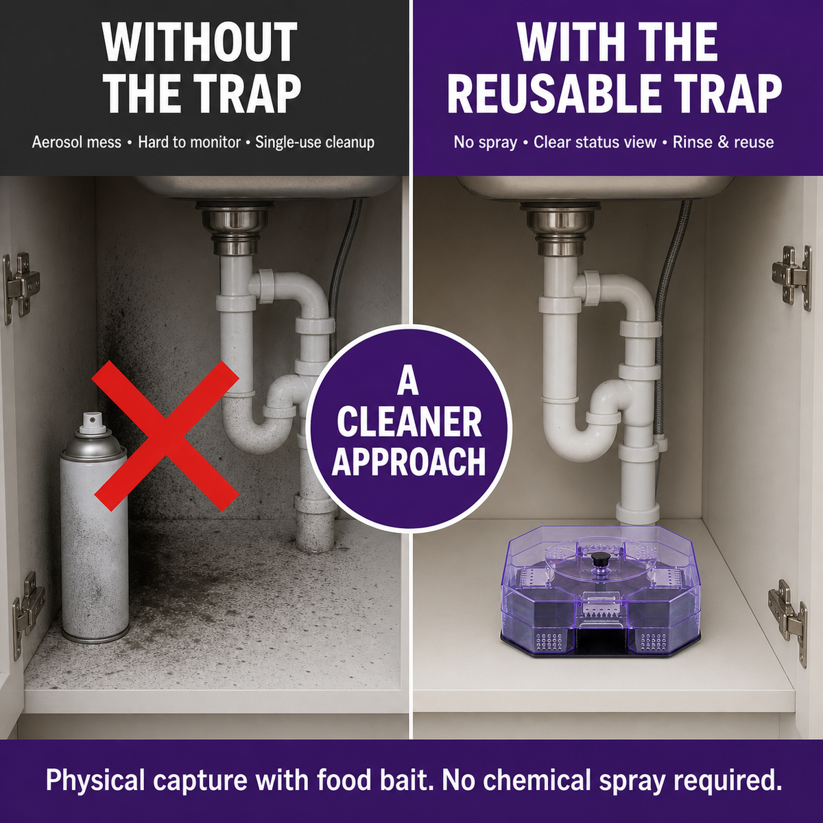 🛡️Reusable No-Spray Roach Trap – Chemical-Free