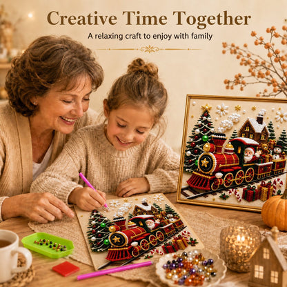 🎄🎅 Premium 3D Pearl Christmas Wall Art Kit | Luxury Flocked Canvas with Scratch-Resistant Non-Fading Pearl Beads DIY Holiday Decor ⛄️❄️(📦Buy 2 Free Shipping)