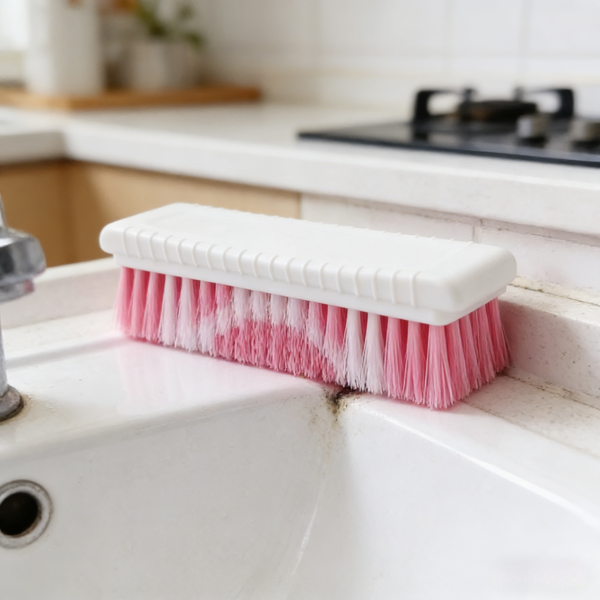 Pink Multi-Function Soft Bristle Cleaning Brush