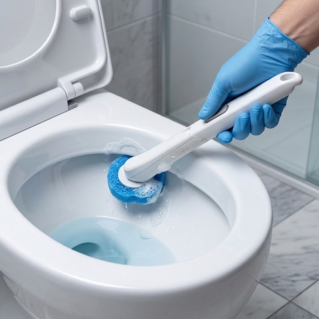 Disposable toilet brush