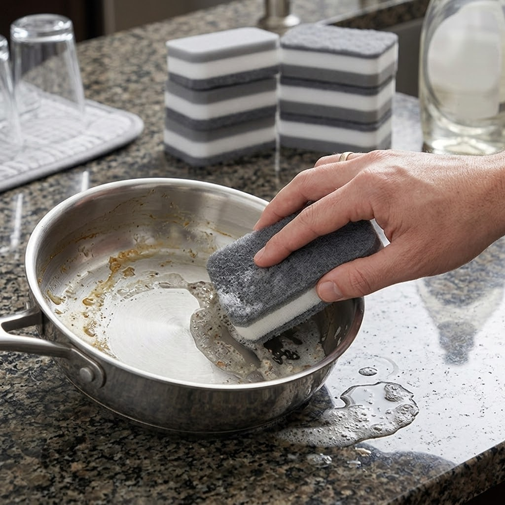 Three-layer cleaning sponge