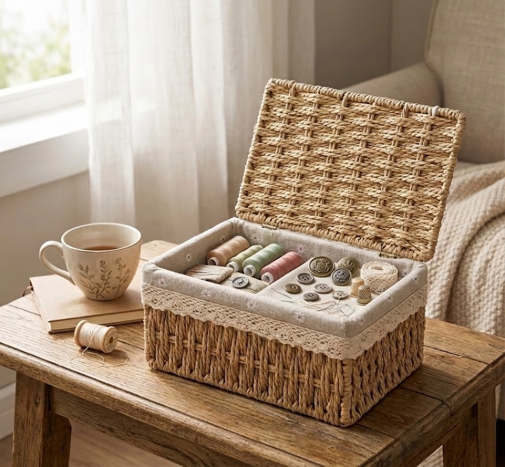 Knitted storage box