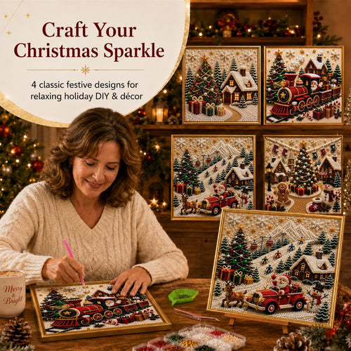 🎄🎅 Premium 3D Pearl Christmas Wall Art Kit | Luxury Flocked Canvas with Scratch-Resistant Non-Fading Pearl Beads DIY Holiday Decor ⛄️❄️(📦Buy 2 Free Shipping)