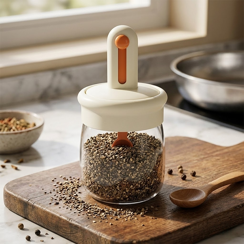 Adjustable glass sauce container