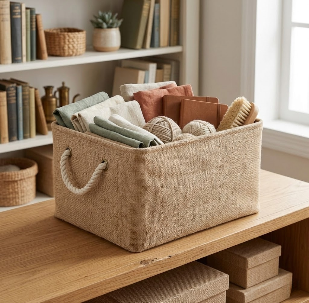 Jute storage box