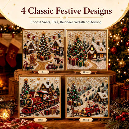 🎄🎅 Premium 3D Pearl Christmas Wall Art Kit | Luxury Flocked Canvas with Scratch-Resistant Non-Fading Pearl Beads DIY Holiday Decor ⛄️❄️(📦Buy 2 Free Shipping)