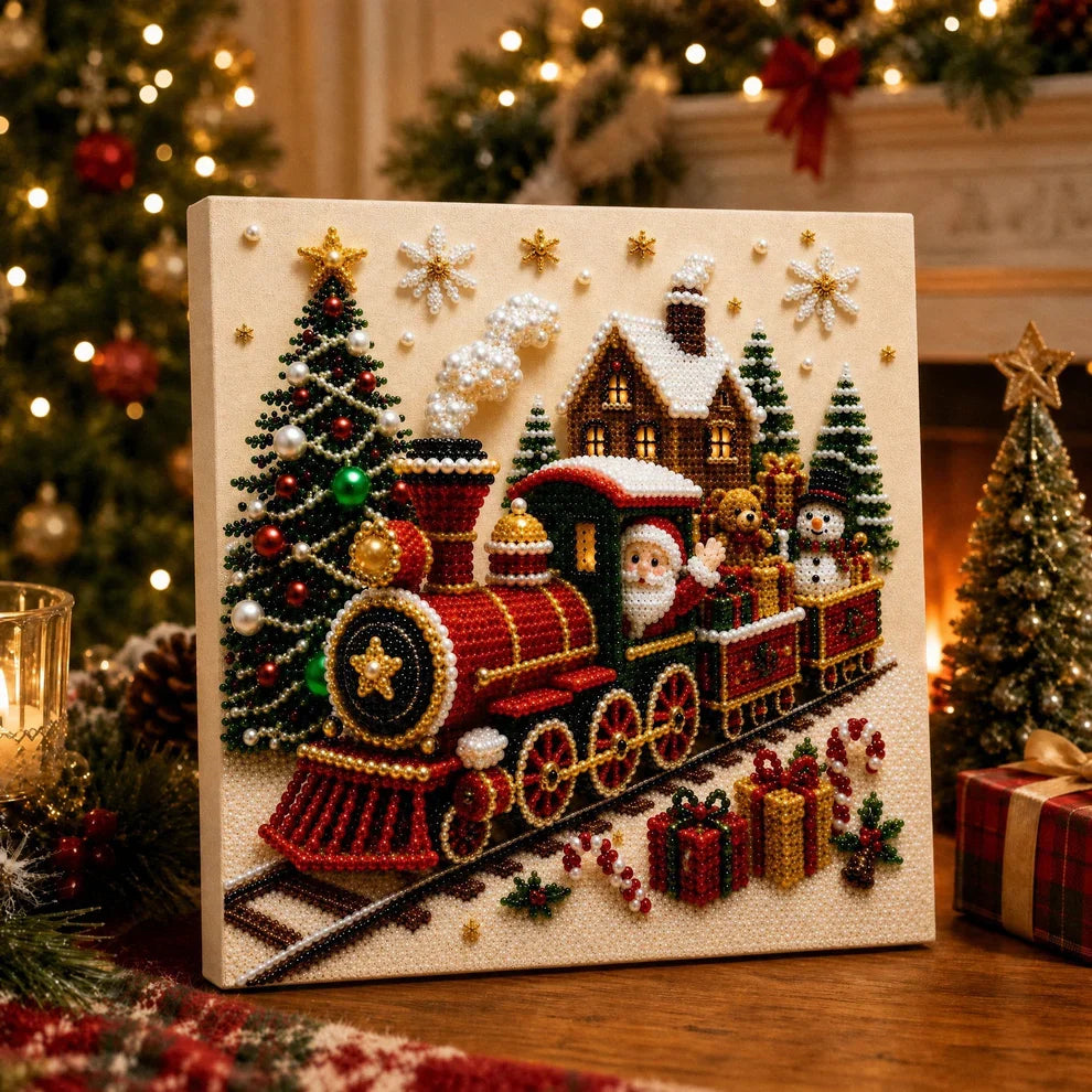 🧘Relaxing & Beginner-Friendly - 🎨💎DIY Christmas Pearl Diamond Painting Art Kit✍️