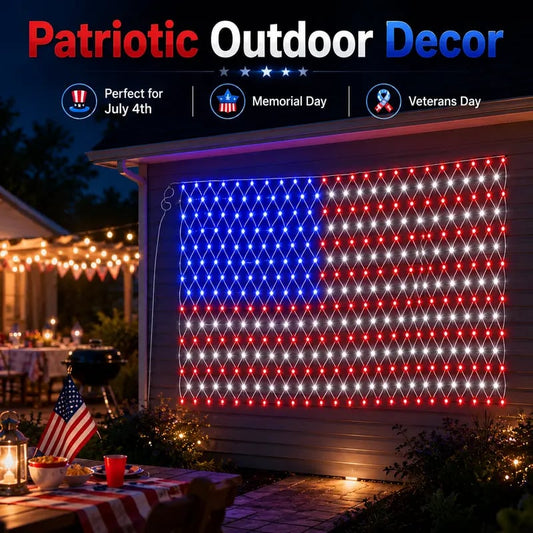 🔥49% Off Sale on July 4-Solar American Flag Lights Outdoor