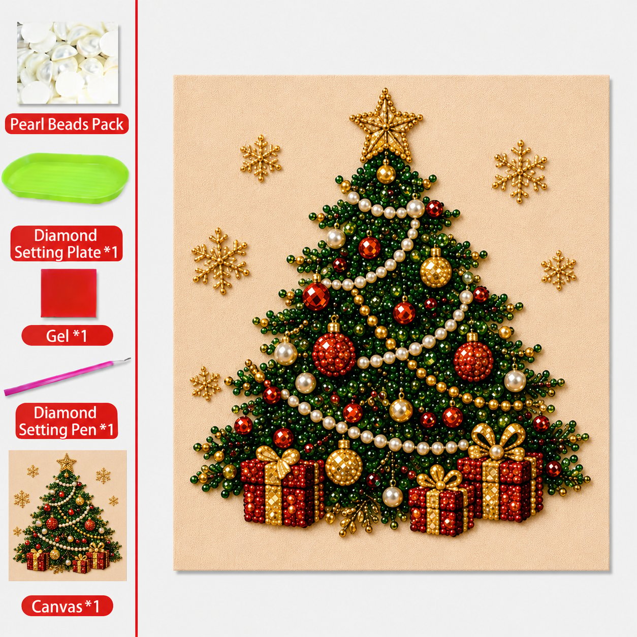 🧘Relaxing & Beginner-Friendly - 🎨💎DIY Christmas Pearl Diamond Painting Art Kit✍️