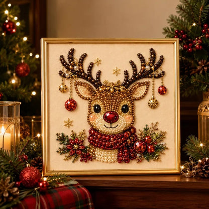 3D Christmas Pearl Diamond Painting Kit with Frame