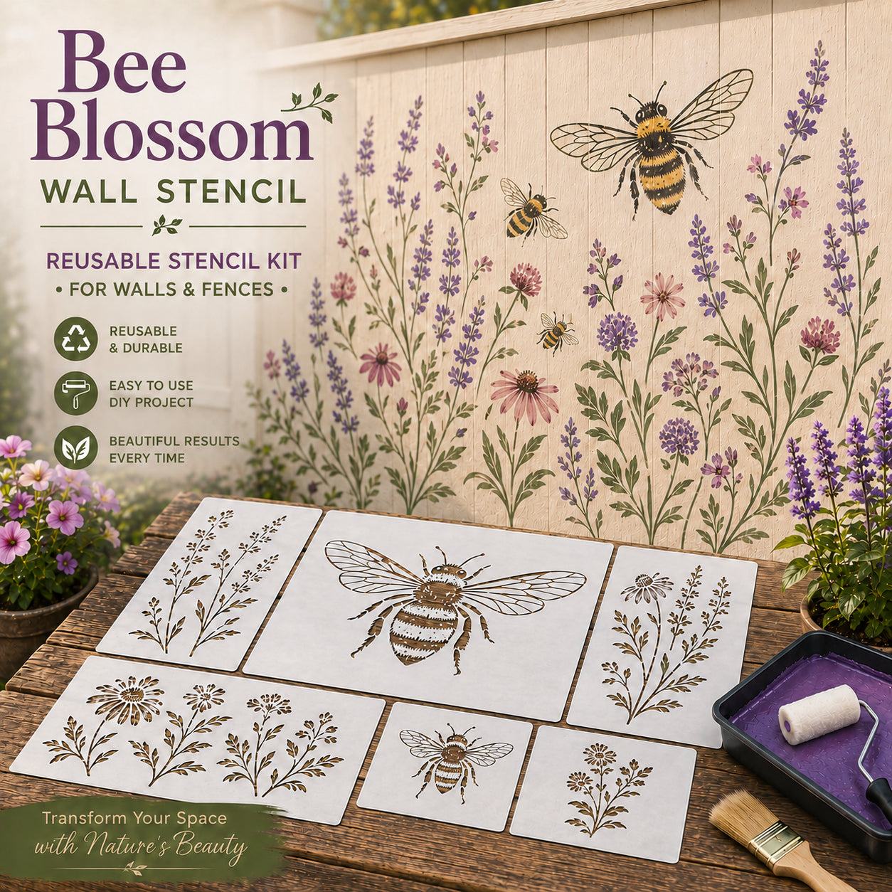 💥 LAST DAY 49% OFF 🌿 Garden Wall Stencil™
