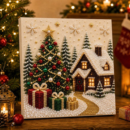 🧘Relaxing & Beginner-Friendly - 🎨💎DIY Christmas Pearl Diamond Painting Art Kit✍️