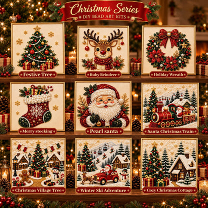 3D Christmas Pearl Diamond Painting Kit with Frame