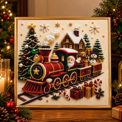 3D Christmas Pearl Diamond Painting Kit with Frame