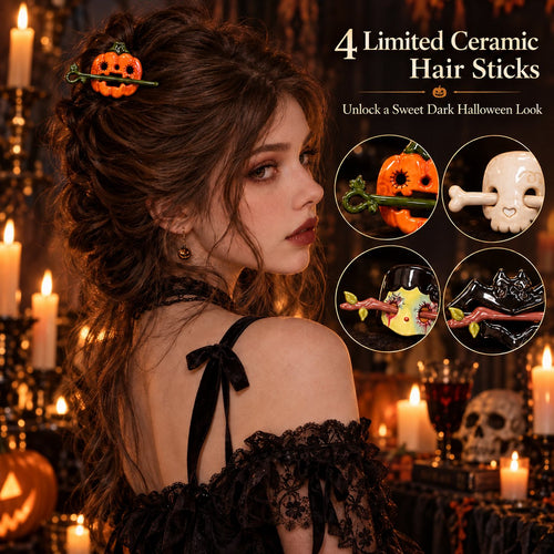 Halloween Ceramic Hair Claws & Pins Spooky Gothic Hair Accessories