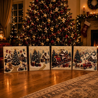 🎄🎅 Premium 3D Pearl Christmas Wall Art Kit | Luxury Flocked Canvas with Scratch-Resistant Non-Fading Pearl Beads DIY Holiday Decor ⛄️❄️(📦Buy 2 Free Shipping)