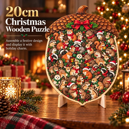 ⏳ Last Day 49% OFF – 🎄 20 cm Christmas Wooden Puzzle with Stand | 9 Festive Designs to Build & Display 🧩