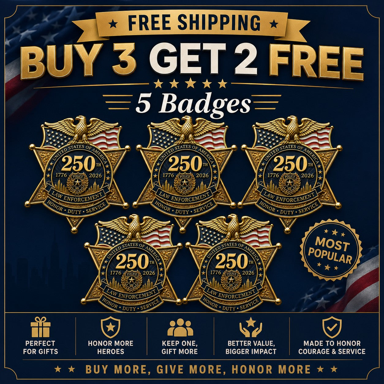 🔥【FREE SHIPPING】BUY 3 GET 2 FREE - 5 Badges