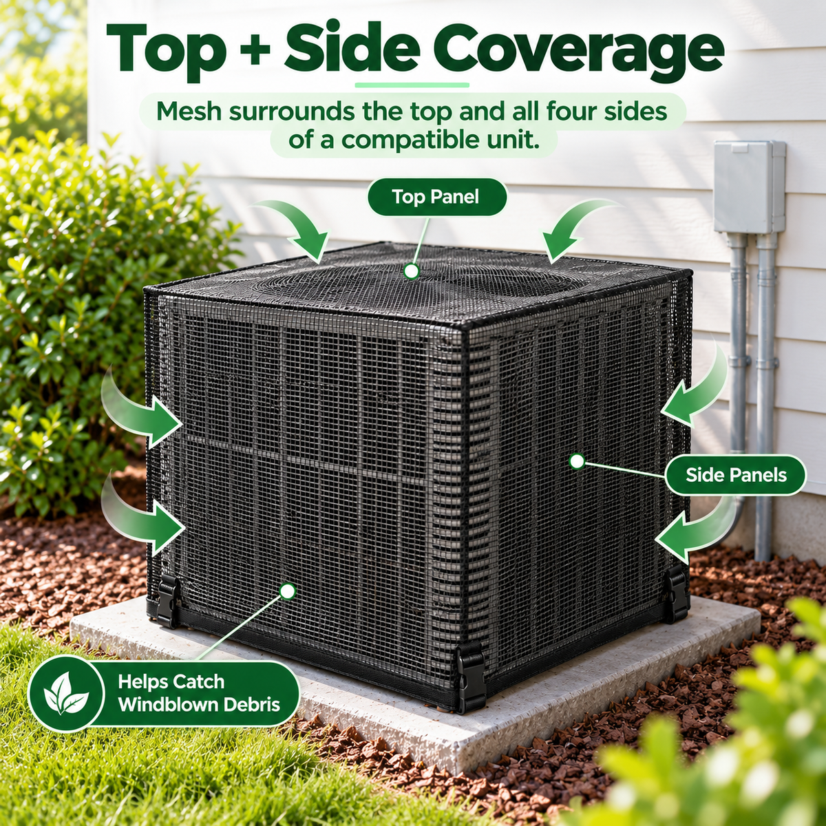 Outdoor AC Mesh Cover – Leaf & Debris Guard