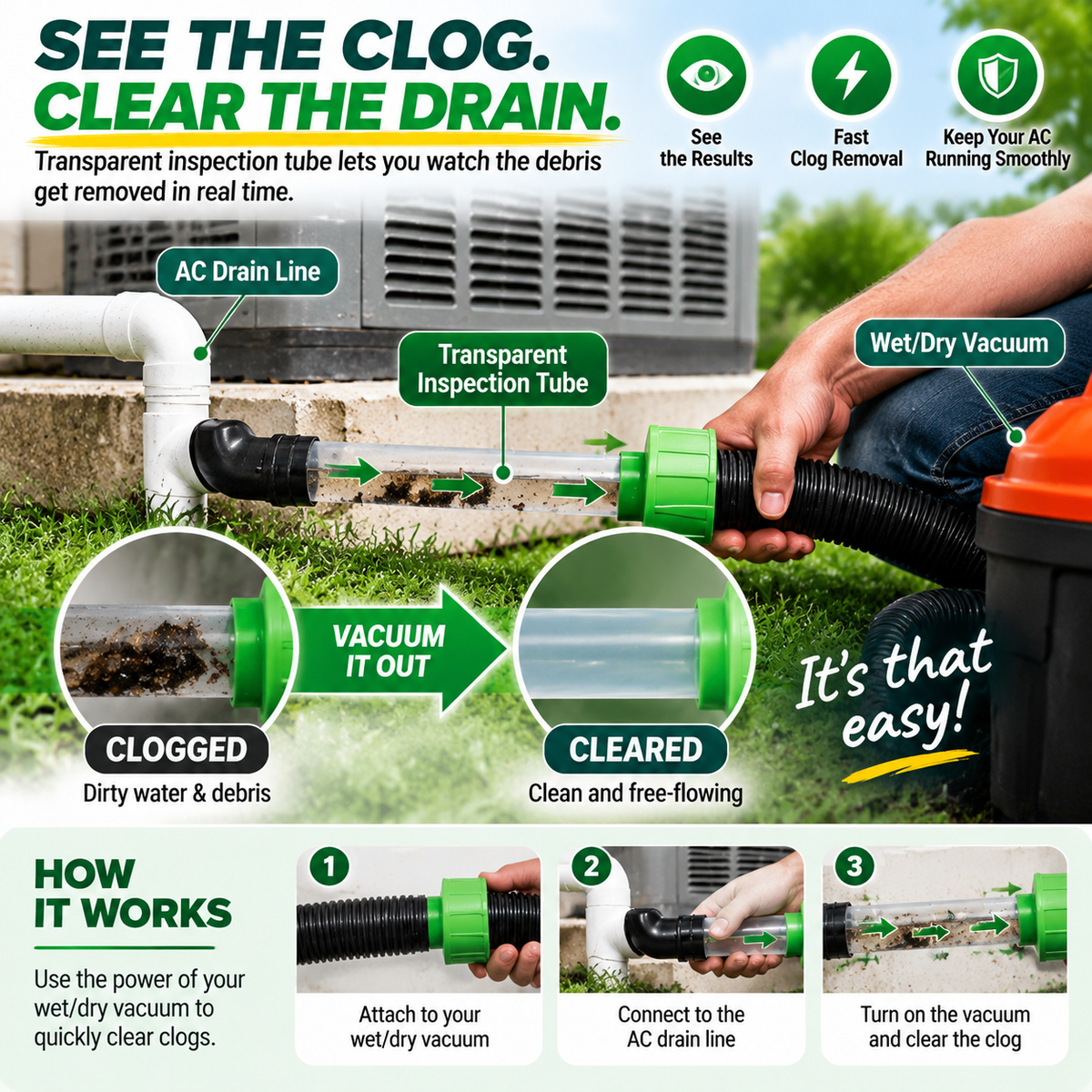 AC Drain Line Cleaner Adapter