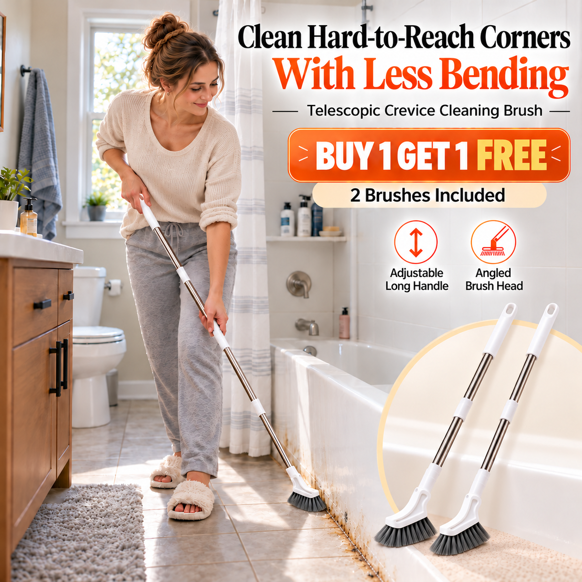 Telescopic Crevice Cleaning Brush