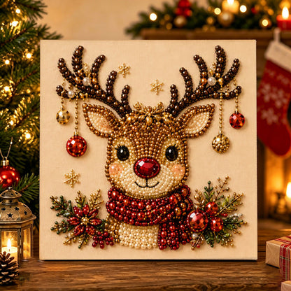 🧘Relaxing & Beginner-Friendly - 🎨💎DIY Christmas Pearl Diamond Painting Art Kit✍️