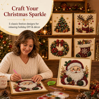 🧘Relaxing & Beginner-Friendly - 🎨💎DIY Christmas Pearl Diamond Painting Art Kit✍️