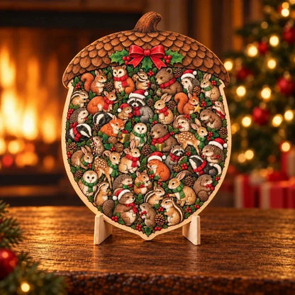 ⏳ Last Day 49% OFF – 🎄 20 cm Christmas Wooden Puzzle with Stand | 9 Festive Designs to Build & Display 🧩