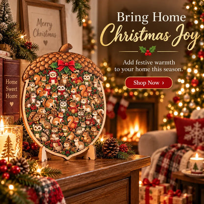 ⏳ Last Day 49% OFF – 🎄 20 cm Christmas Wooden Puzzle with Stand | 9 Festive Designs to Build & Display 🧩