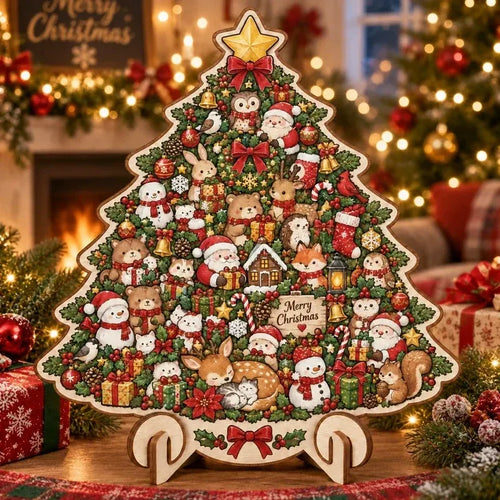 ⏳ Last Day 49% OFF – 🎄 20 cm Christmas Wooden Puzzle with Stand | 9 Festive Designs to Build & Display 🧩
