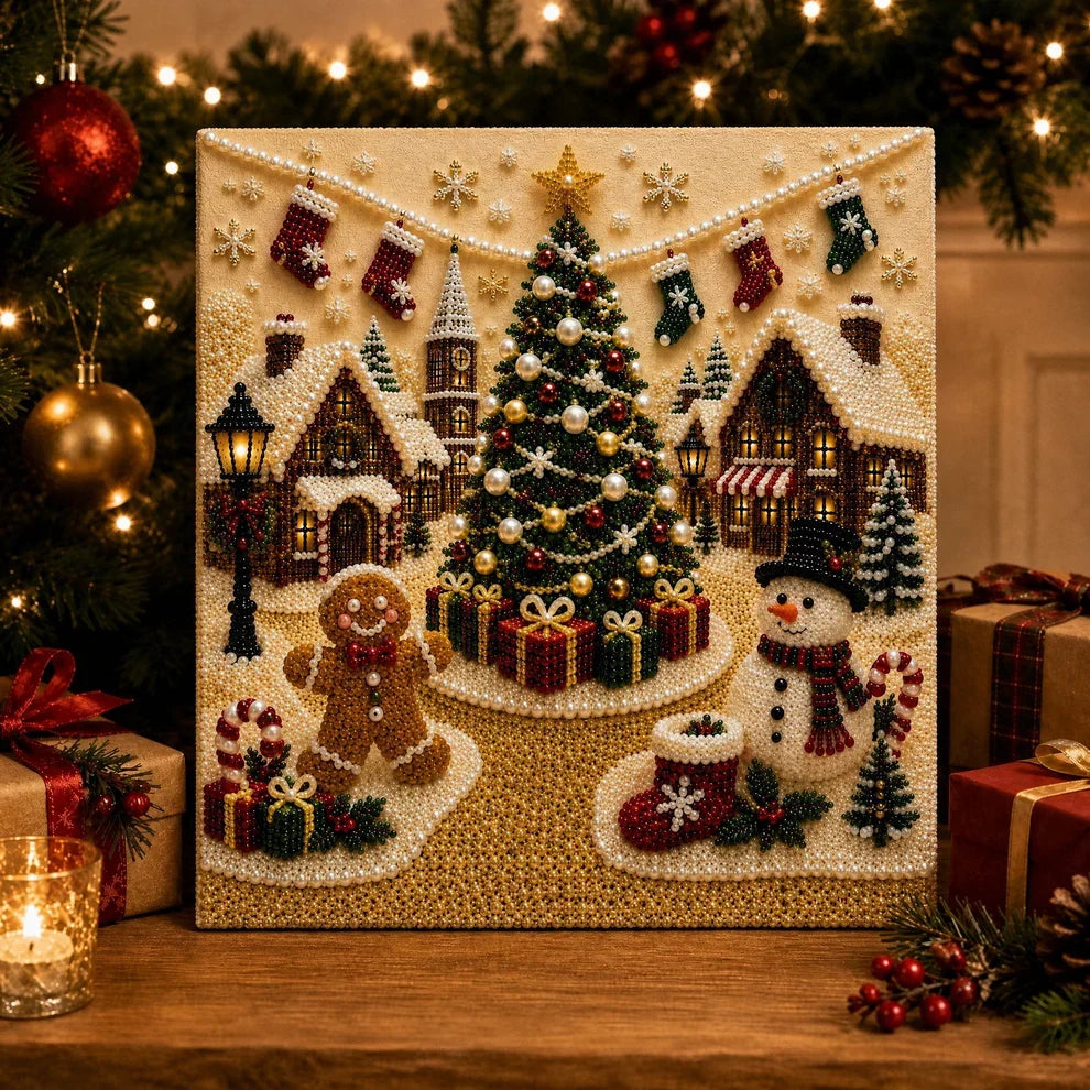 🧘Relaxing & Beginner-Friendly - 🎨💎DIY Christmas Pearl Diamond Painting Art Kit✍️