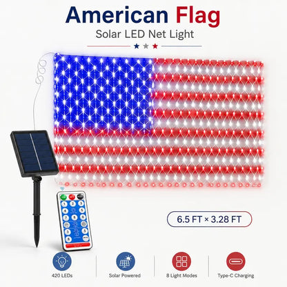🔥49% Off Sale on July 4-Solar American Flag Lights Outdoor