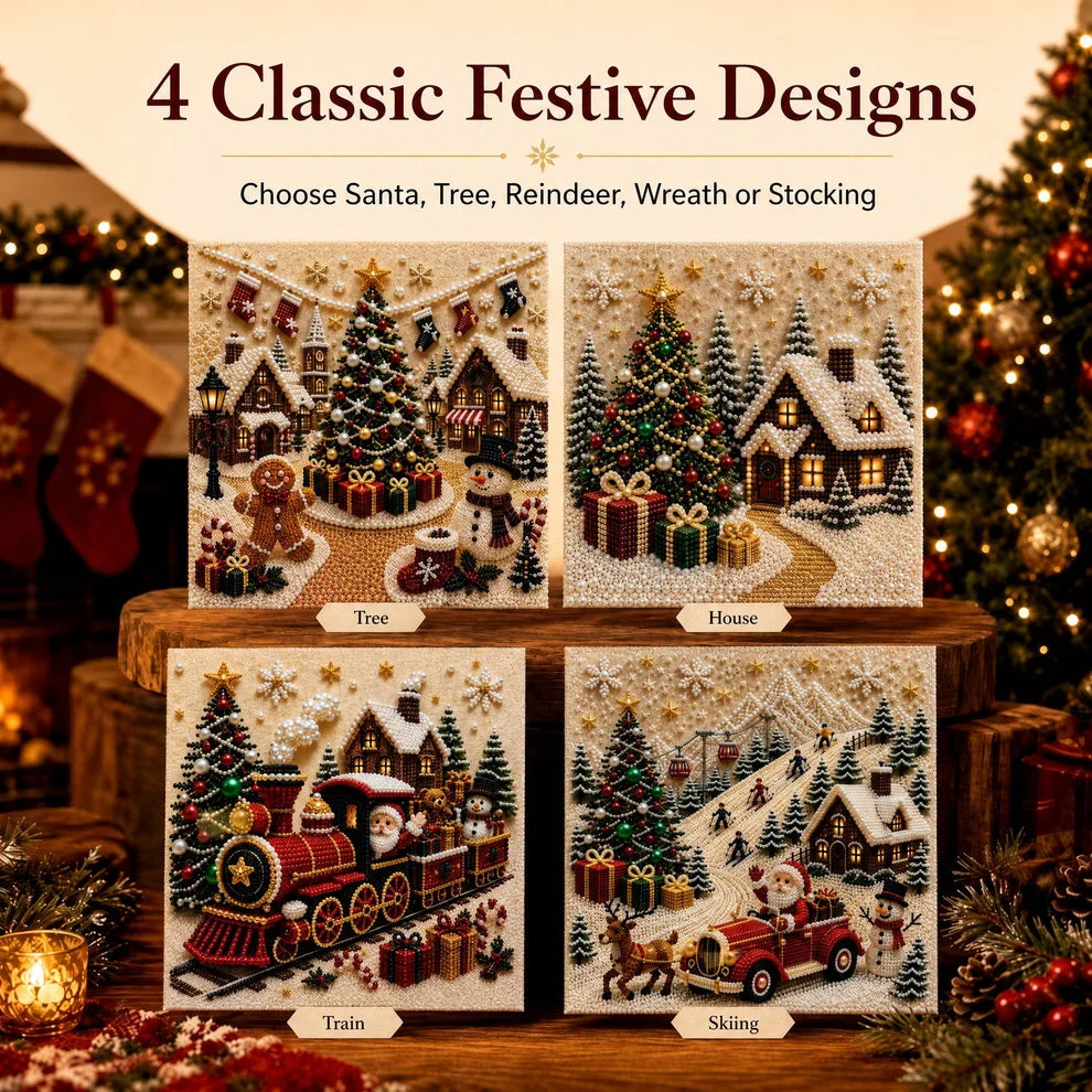 🧘Relaxing & Beginner-Friendly - 🎨💎DIY Christmas Pearl Diamond Painting Art Kit✍️