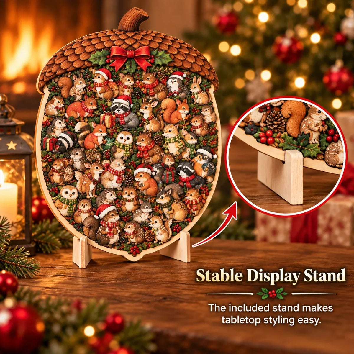 ⏳ Last Day 49% OFF – 🎄 20 cm Christmas Wooden Puzzle with Stand | 9 Festive Designs to Build & Display 🧩