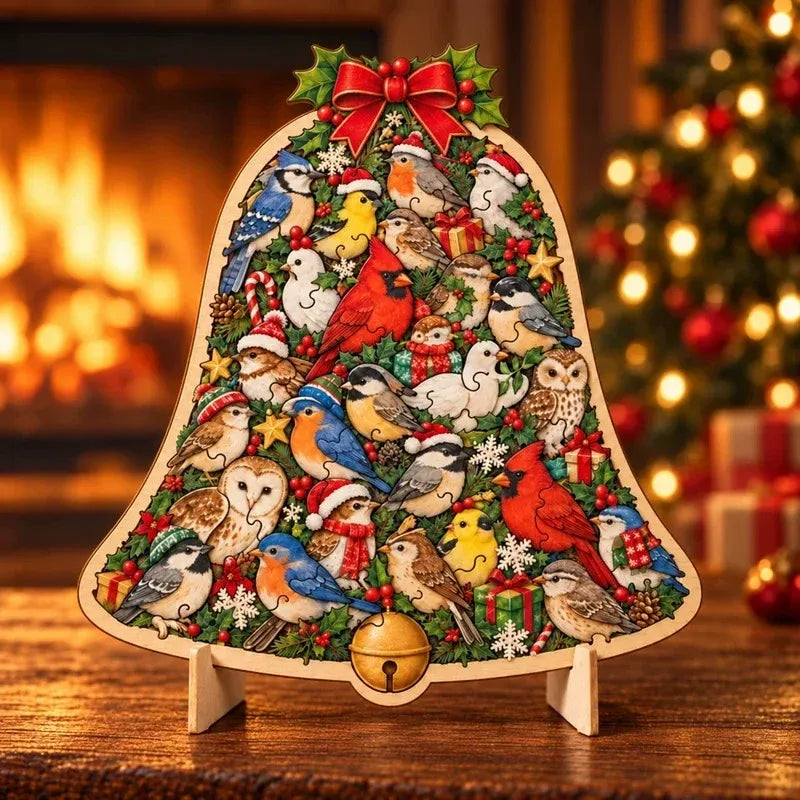 ⏳ Last Day 49% OFF – 🎄 20 cm Christmas Wooden Puzzle with Stand | 9 Festive Designs to Build & Display 🧩