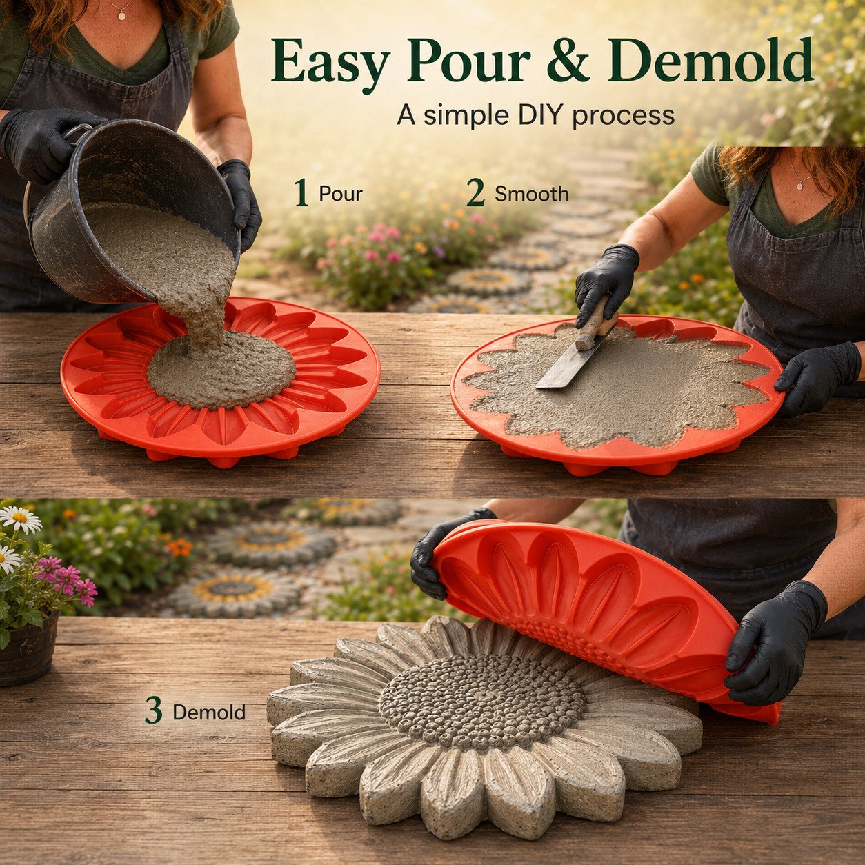 💥 LAST DAY 50% OFF - 🌻 Reusable Sunflower Stepping Stone Mold (📦Buy 2 Free Shipping)